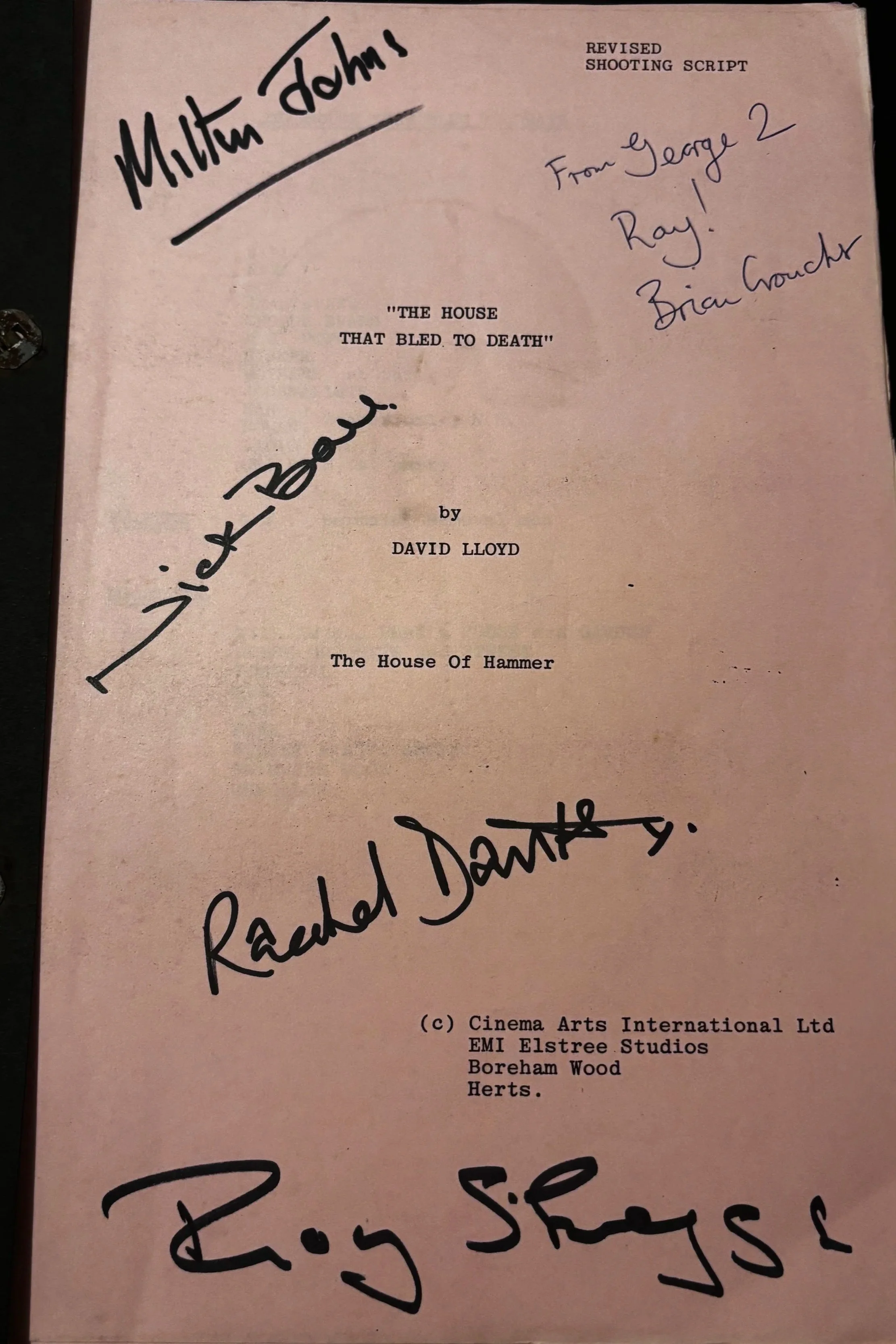 Hammer House of Horror, Signed by the Cast