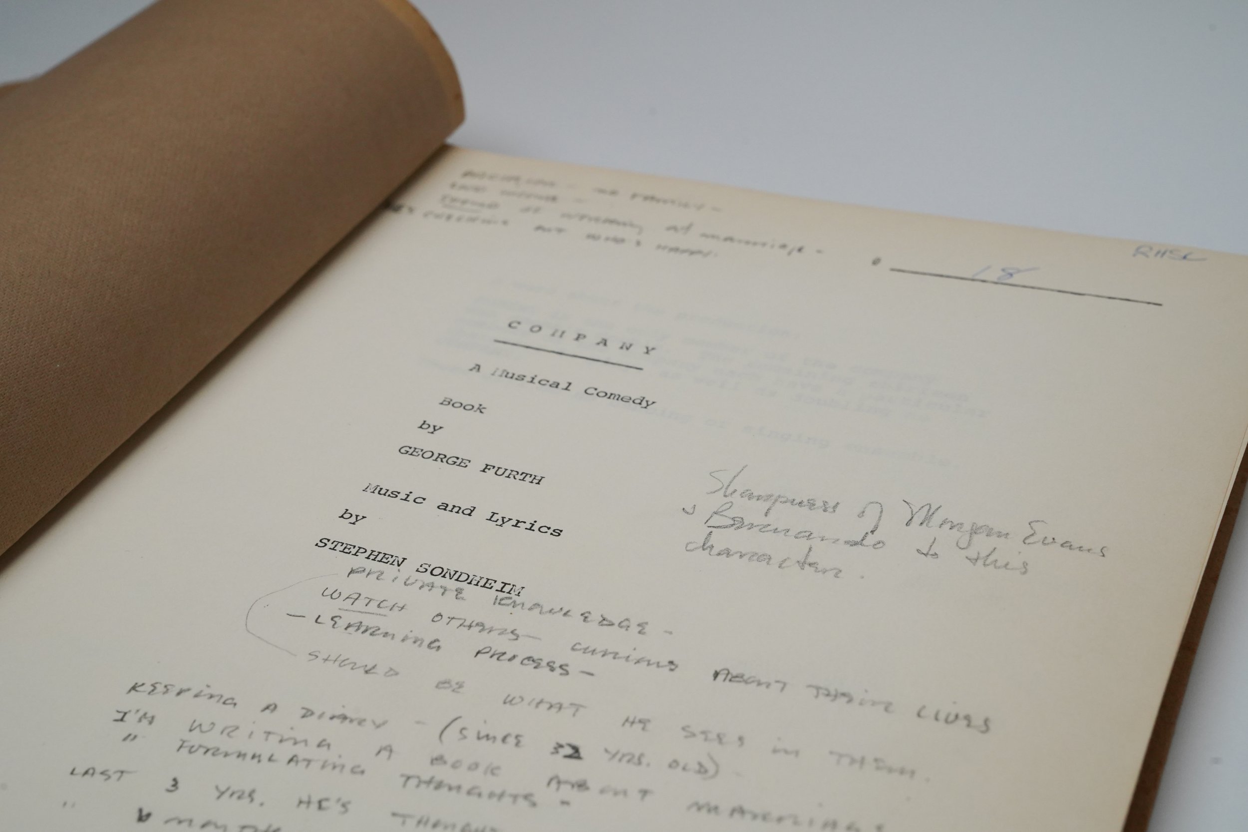 George Chakiris’ Annotated Audition Script, Without Barcelona