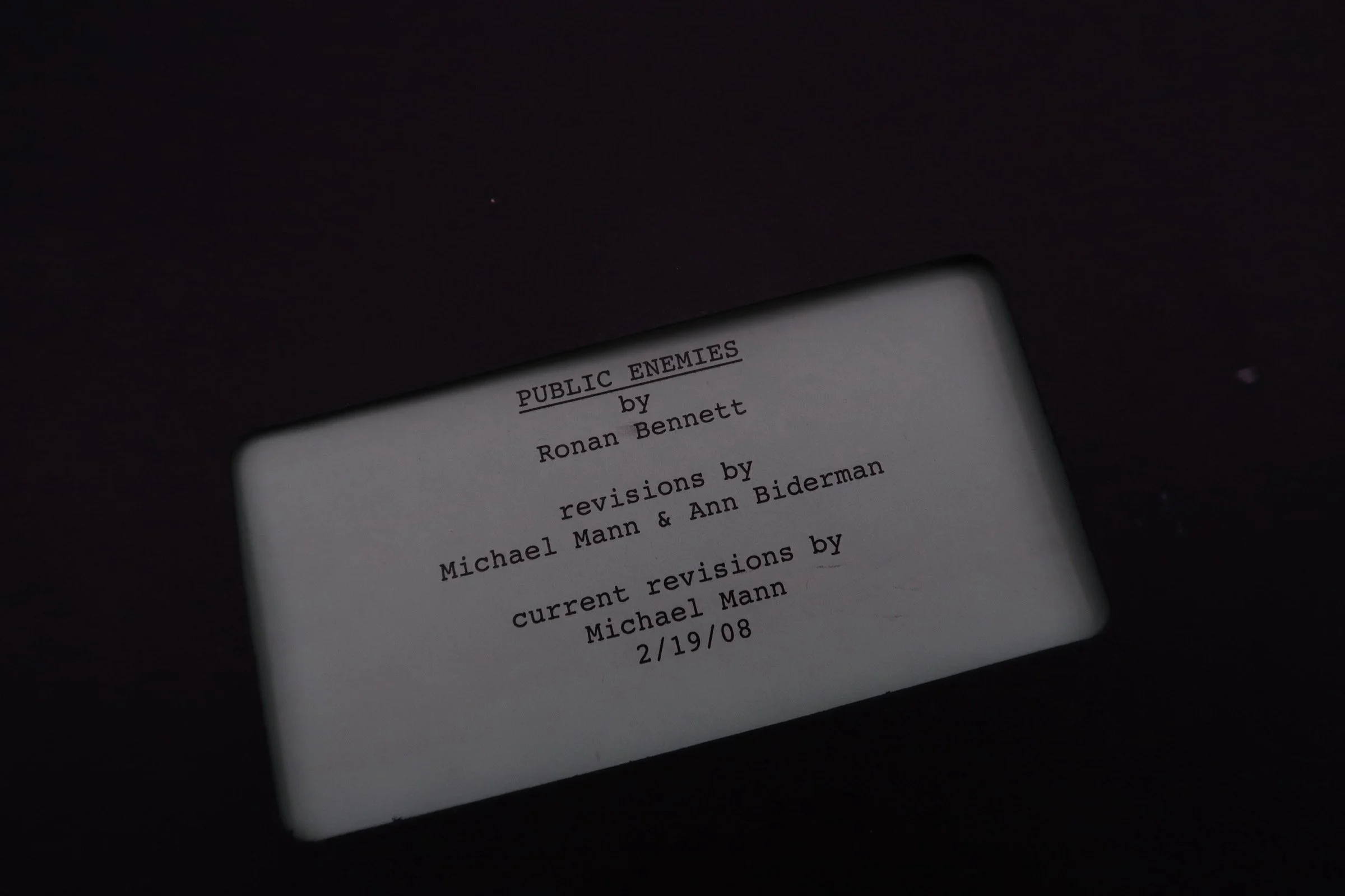 Johnny Depp's Personal Script from 'Public Enemies'