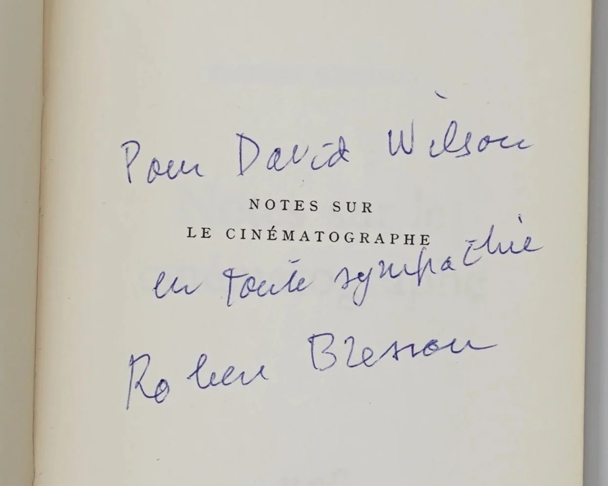 ‘The Pascal’s Pensées of Film'. Inscribed.