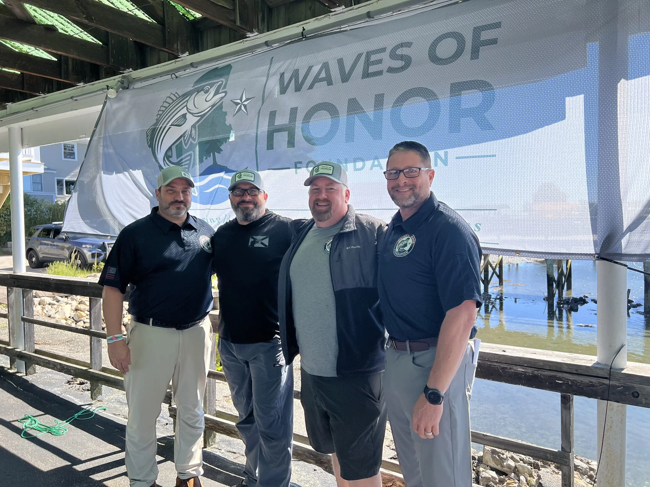 Waves of Honor volunteers and community partners at the York Harbor opening ceremony, August 31, 2026.