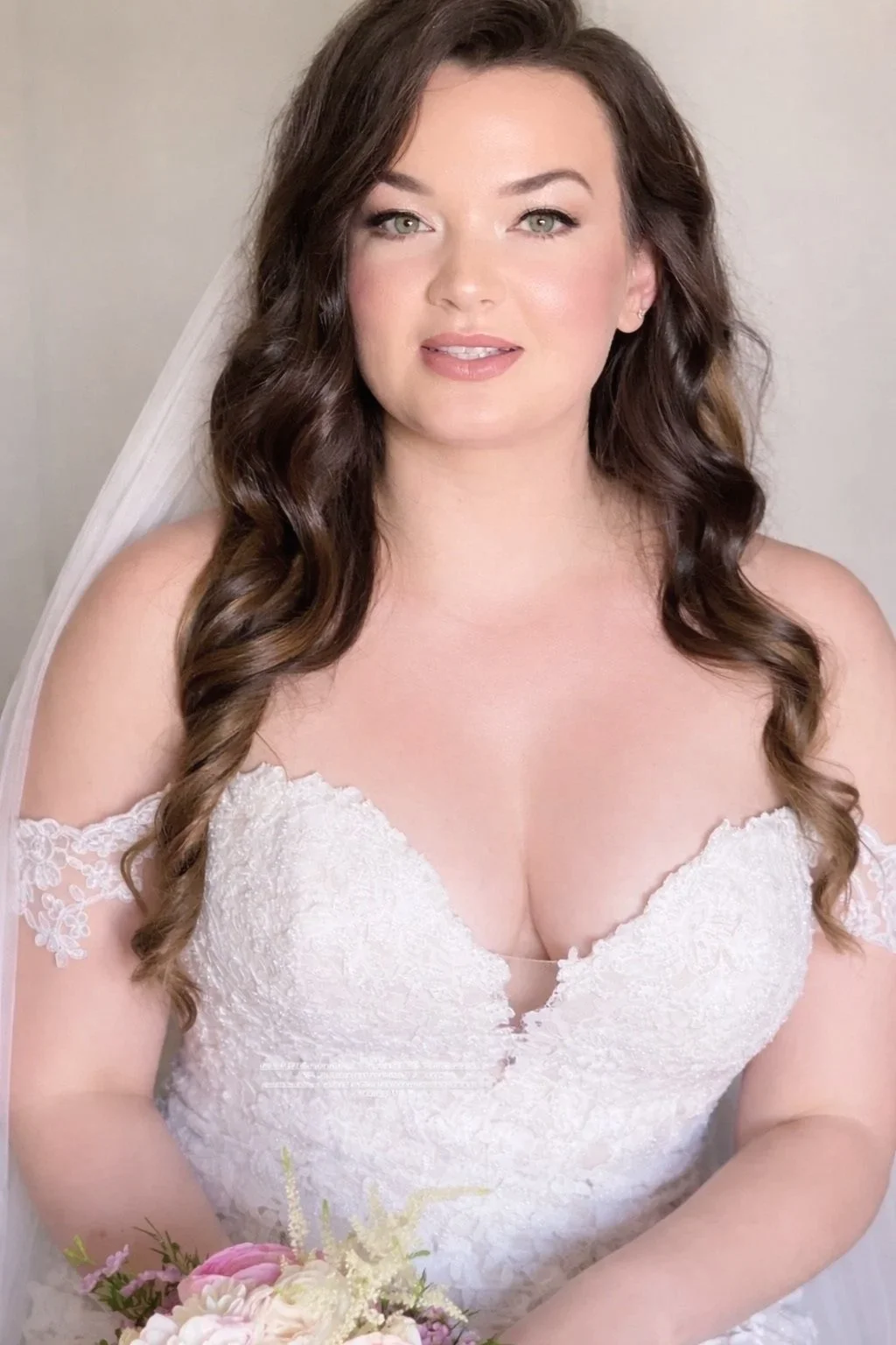 Bridal makeup look with flawless skin and natural lashes