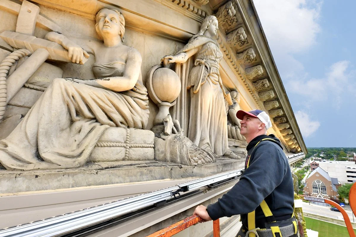 Preservation Image - Worker with Pediment