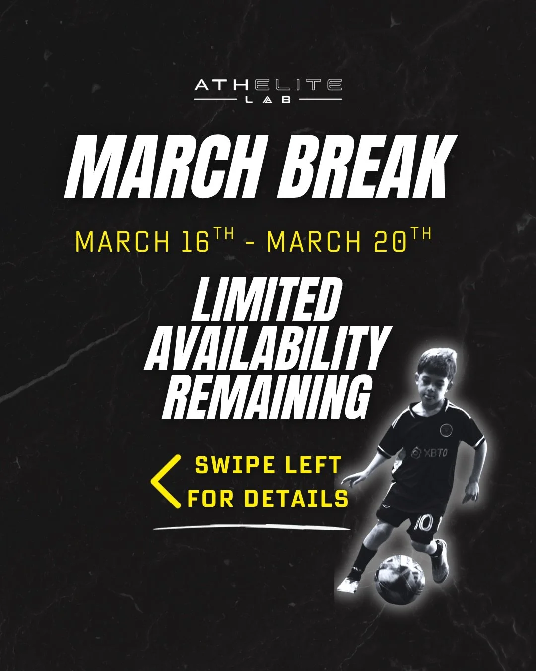 An average mind sees March Break as a chance to break routine. Those with an elite mindset see it as a chance to gain an edge.

Our March Break Intensive Clinics (March 16&ndash;20) deliver 5 days of focused, high-rep training. Emphasizing physical a