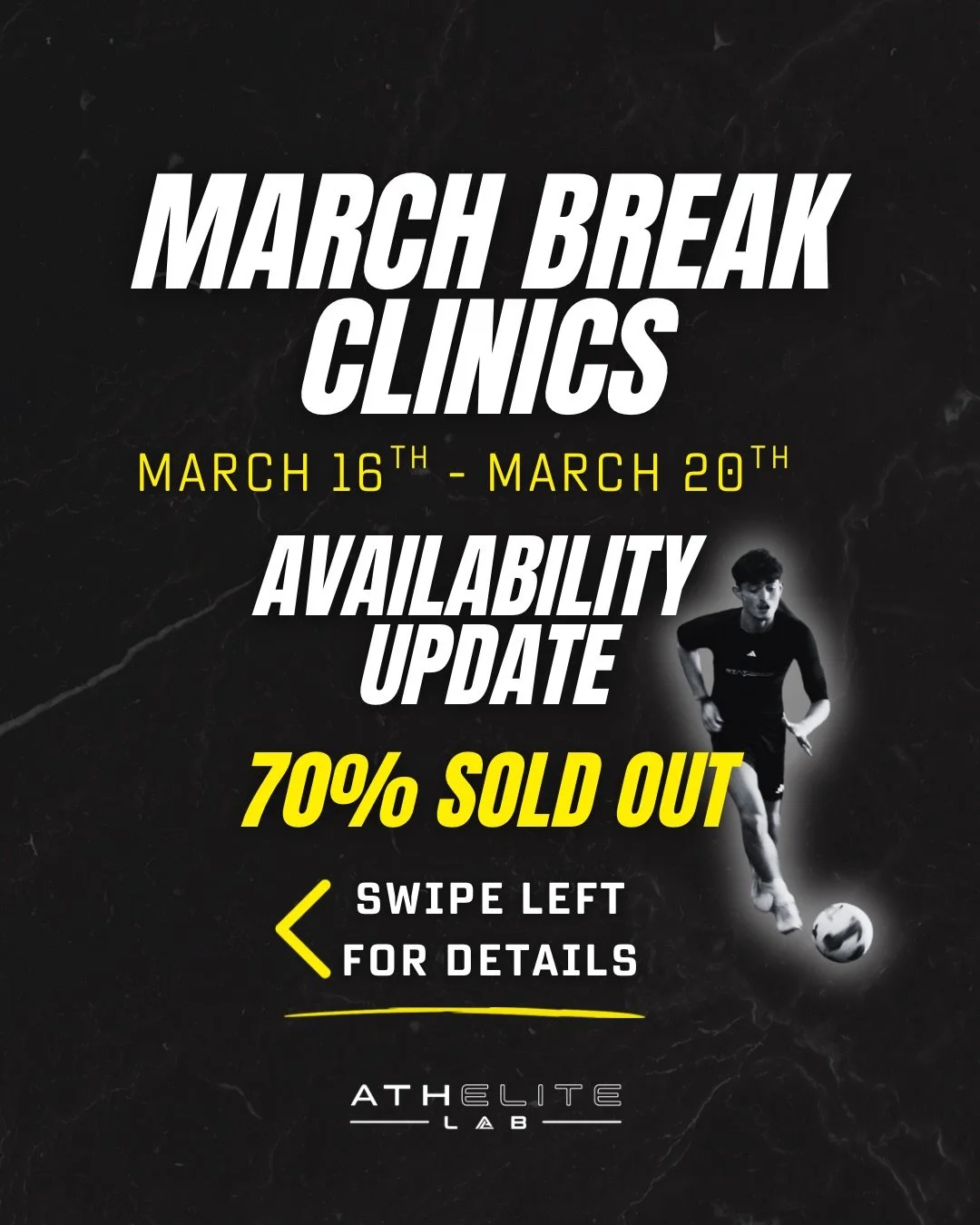 2 WEEKS AWAY ⏳

LIMITED AVAILABILITY REMAINING 

www.athelitelab.com for details.