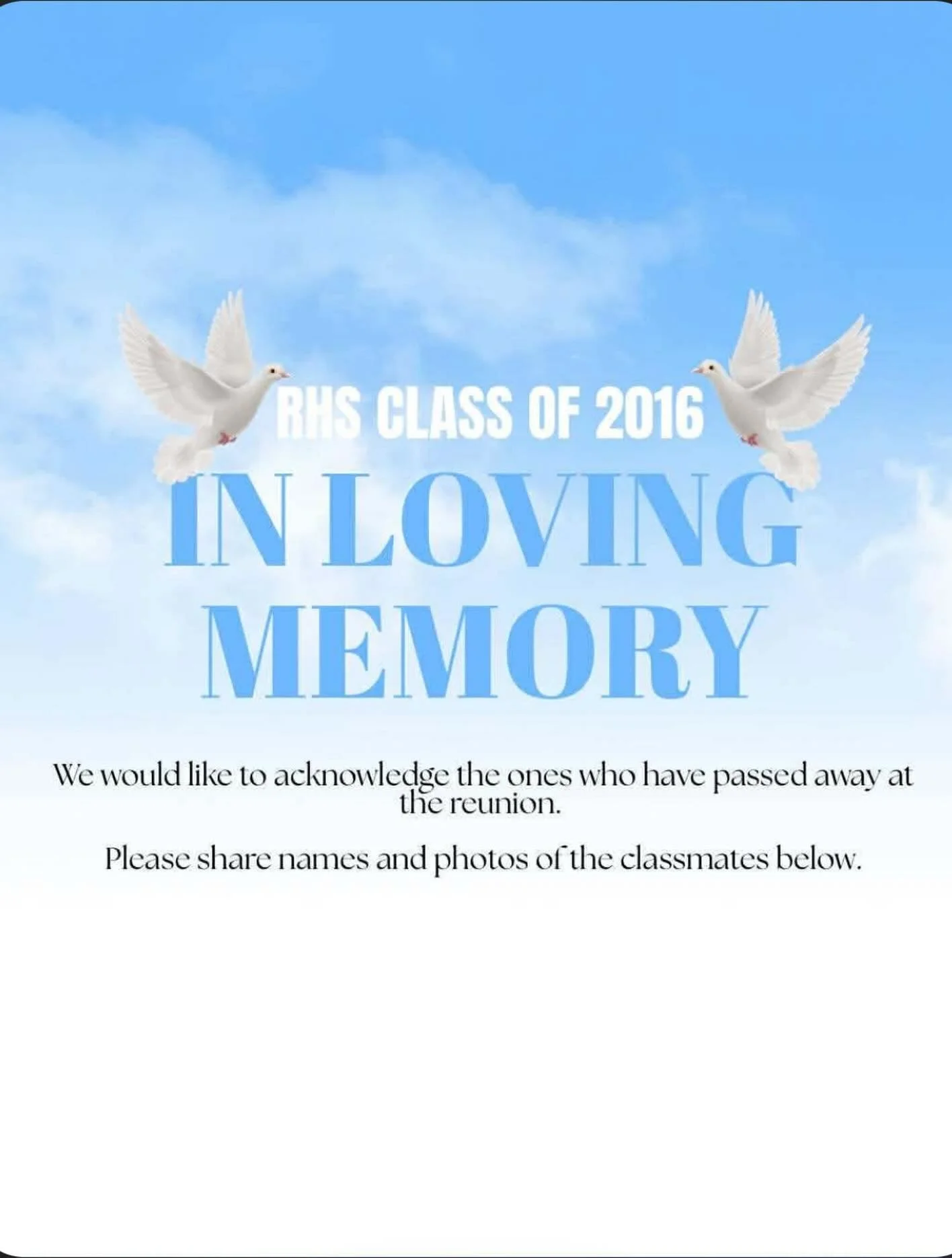 Much time has passed and we have lost some loved ones a long the way. DM us or email so we can honor them the best we can! We are working hard to include everyone, your help is appreciated so no one is missed.