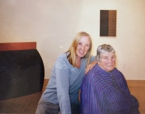With Agnes Martin at my Galisteo gallery, 1998