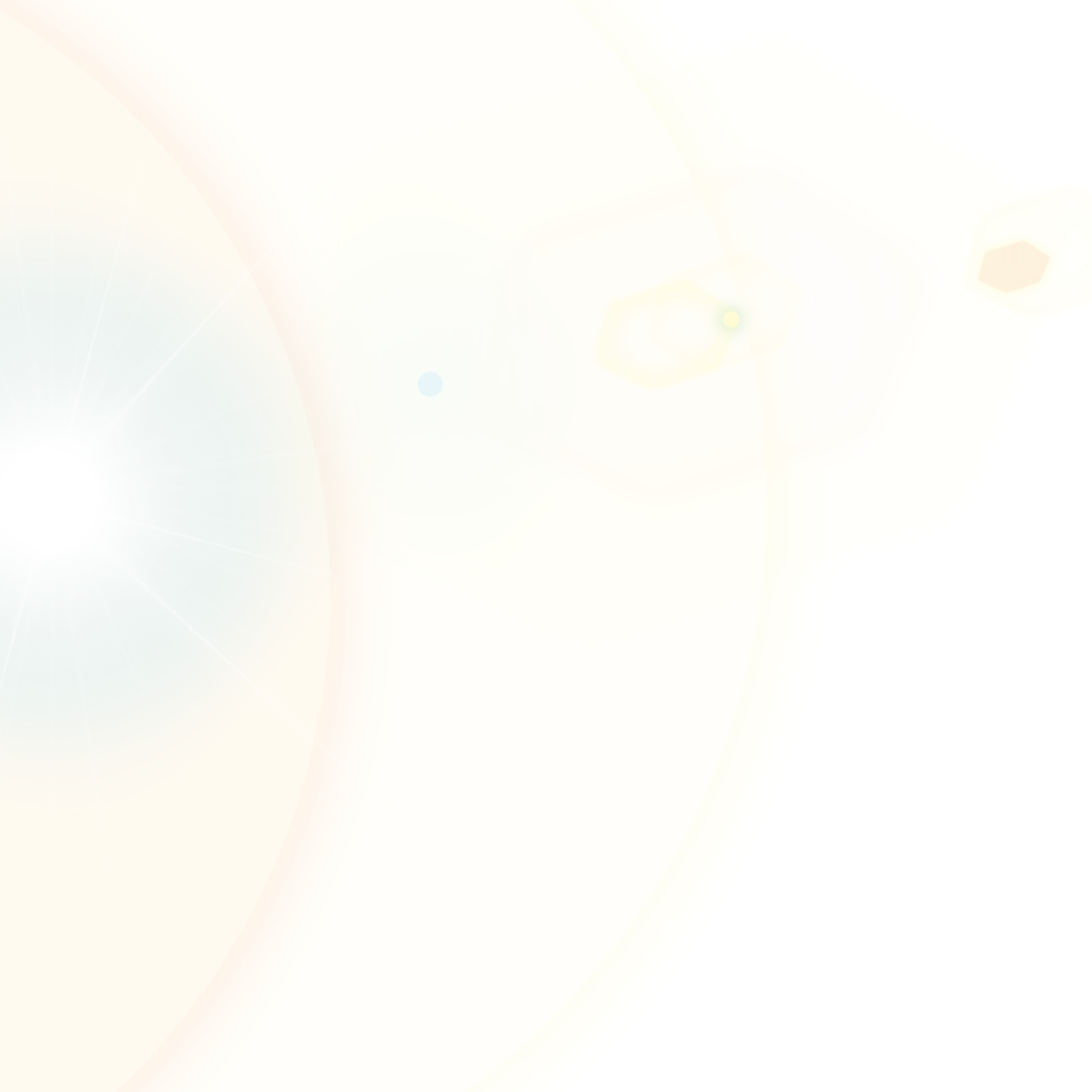 An abstract, colorful illustration featuring a bright, radiant white light at the center with yellow and orange hued rays extending outward, along with shades of green and blue.