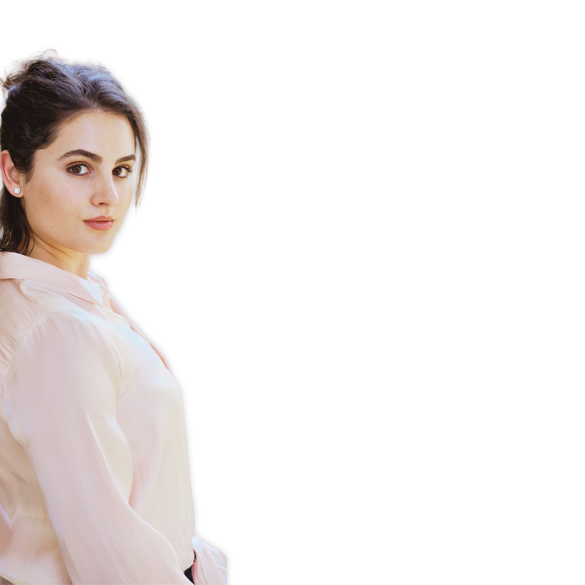 Sideview Portrait of Olympia Georgeson, Attachment and Trauma-Informed Relationship Therapist, Coach & Educator.