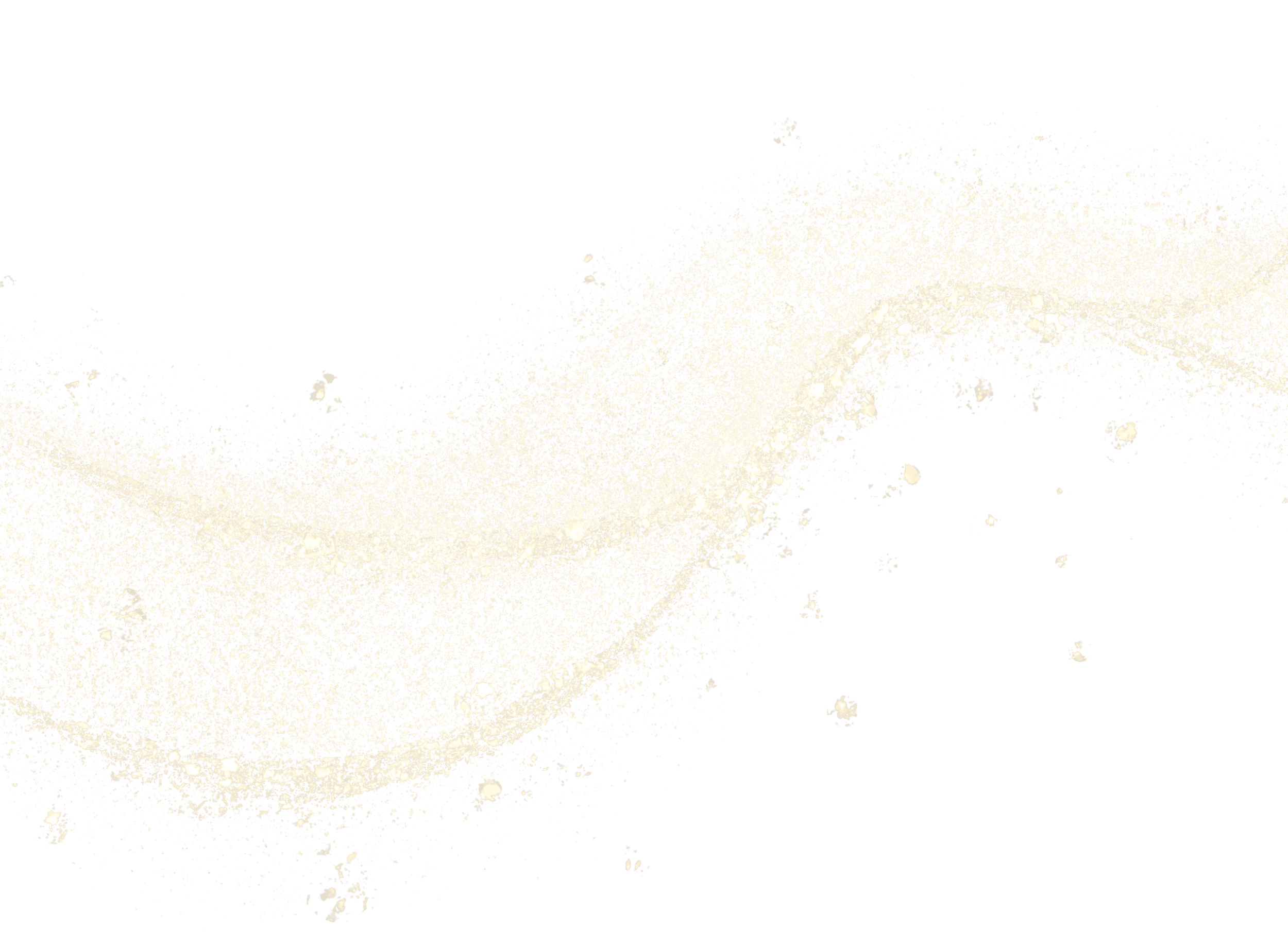 Golden sparkling powder swirl or comet trail on black background.