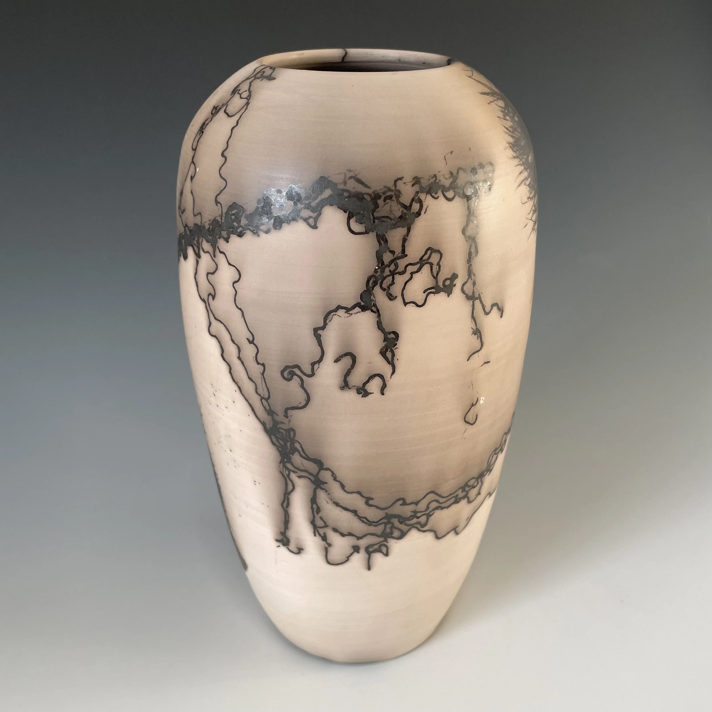 Medium Horsehair Oval Vase