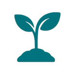 Plant growing in soil icon