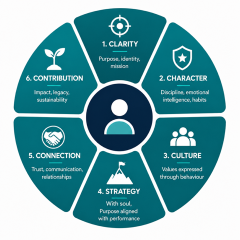 Kyndst six pillars - Clarity, Character, Culture, Strategy, Connection & Contribution