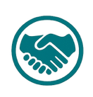 Two hands shaking within a circle icon