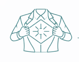 Illustration of torso with an open shirt and a sun on the chest