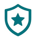 Shield with star in middle icon