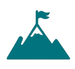Mountain with flag on top icon