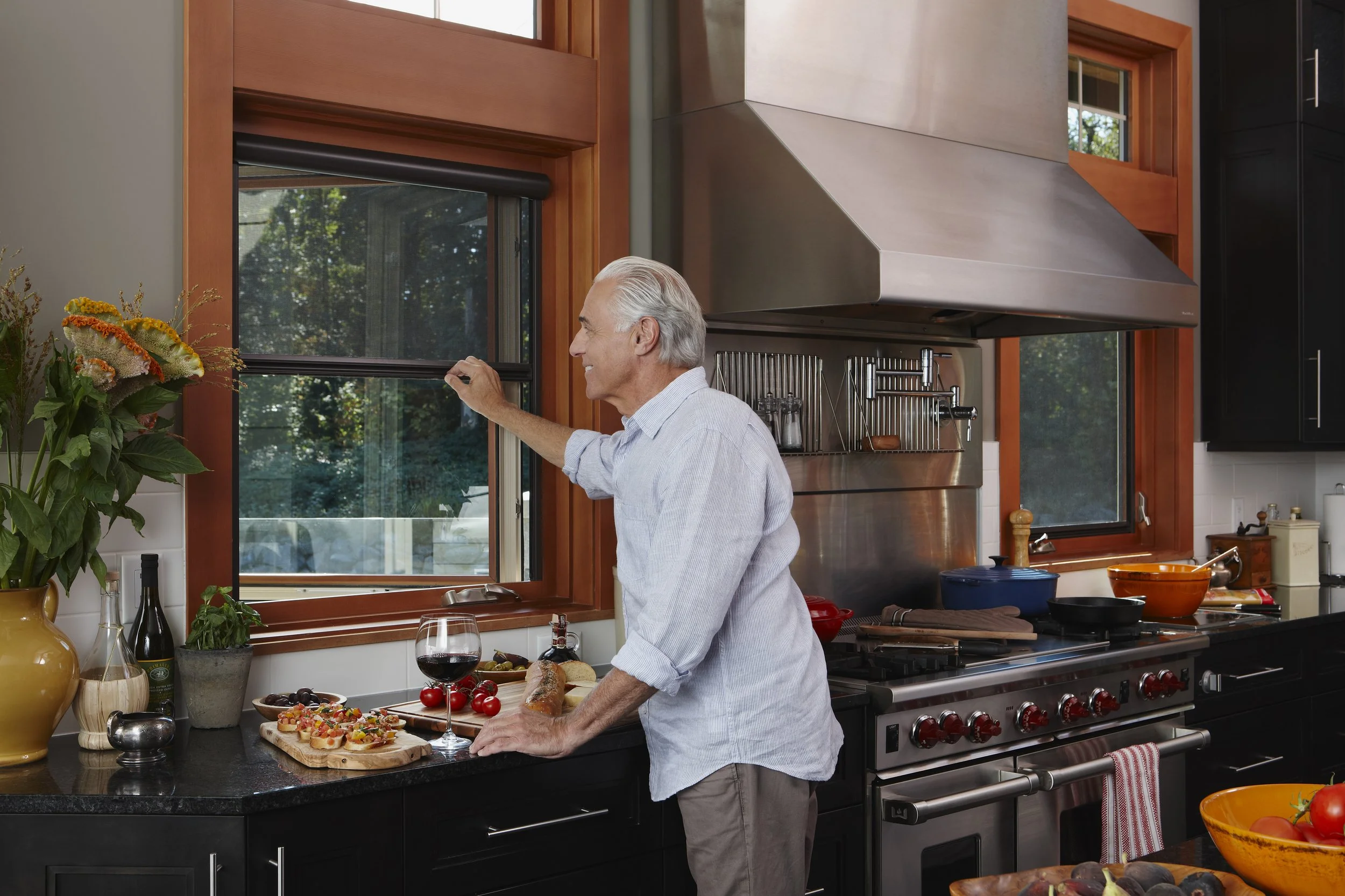 Phantom Wood grain Finish Retractable Window Screen