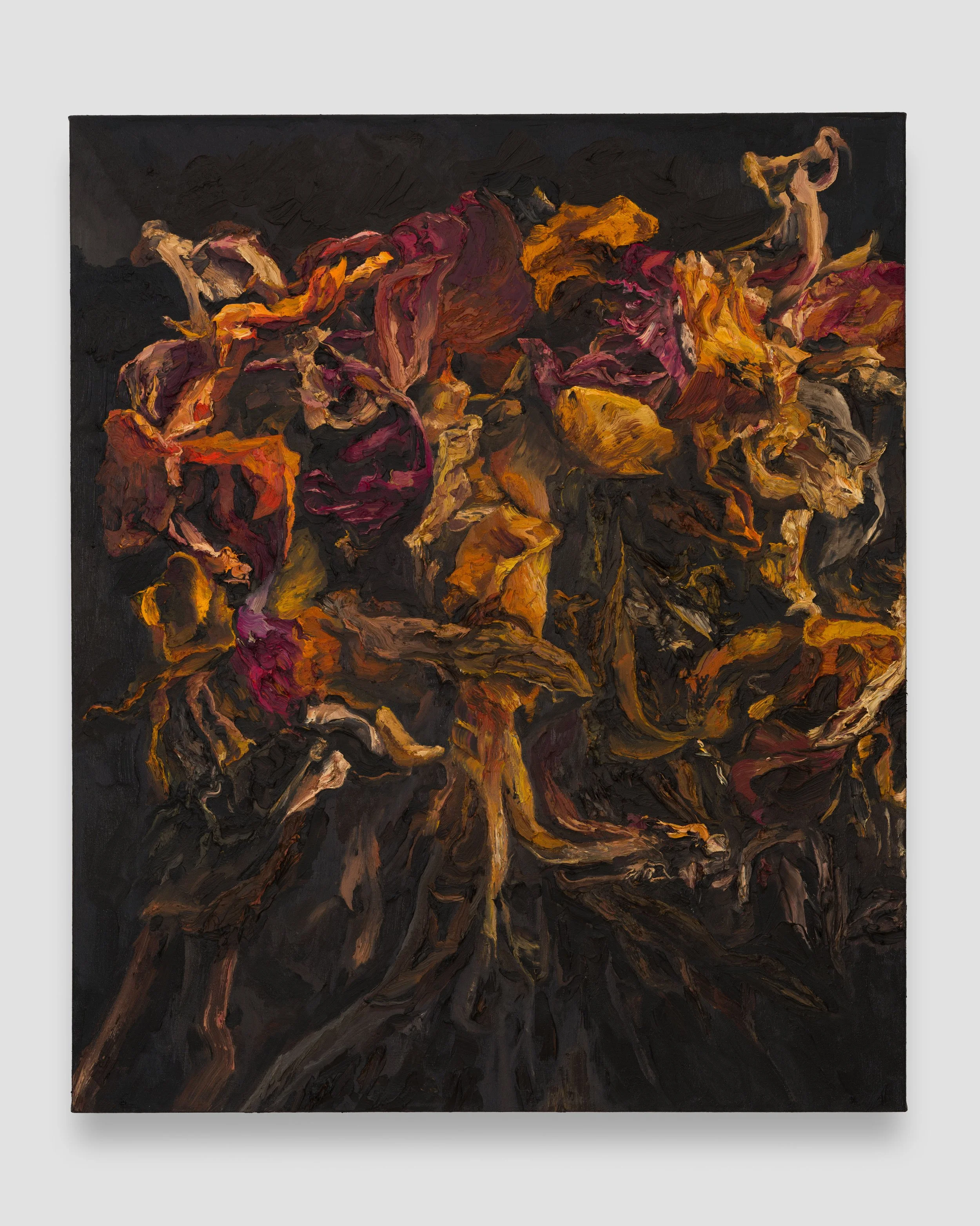 Abigail McCallum, 'Need for Roots (Akarah)' (2026), oil on linen, 42 x 35 inches