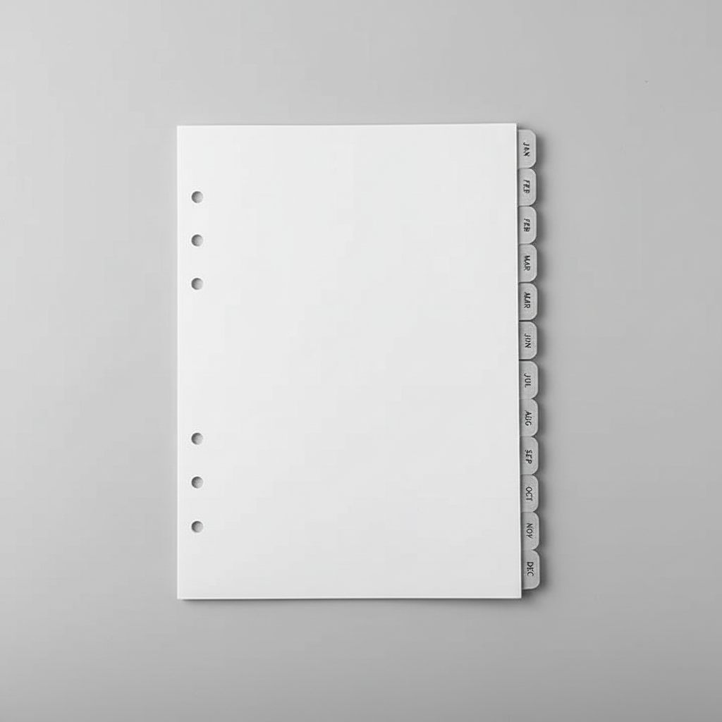 Frosted 12 Month Planner Dividers