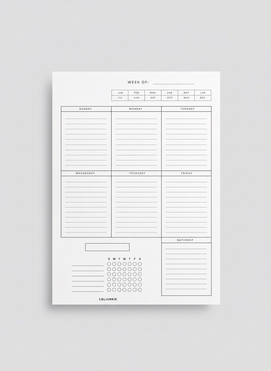 6-Month Undated Weekly Planner Inserts