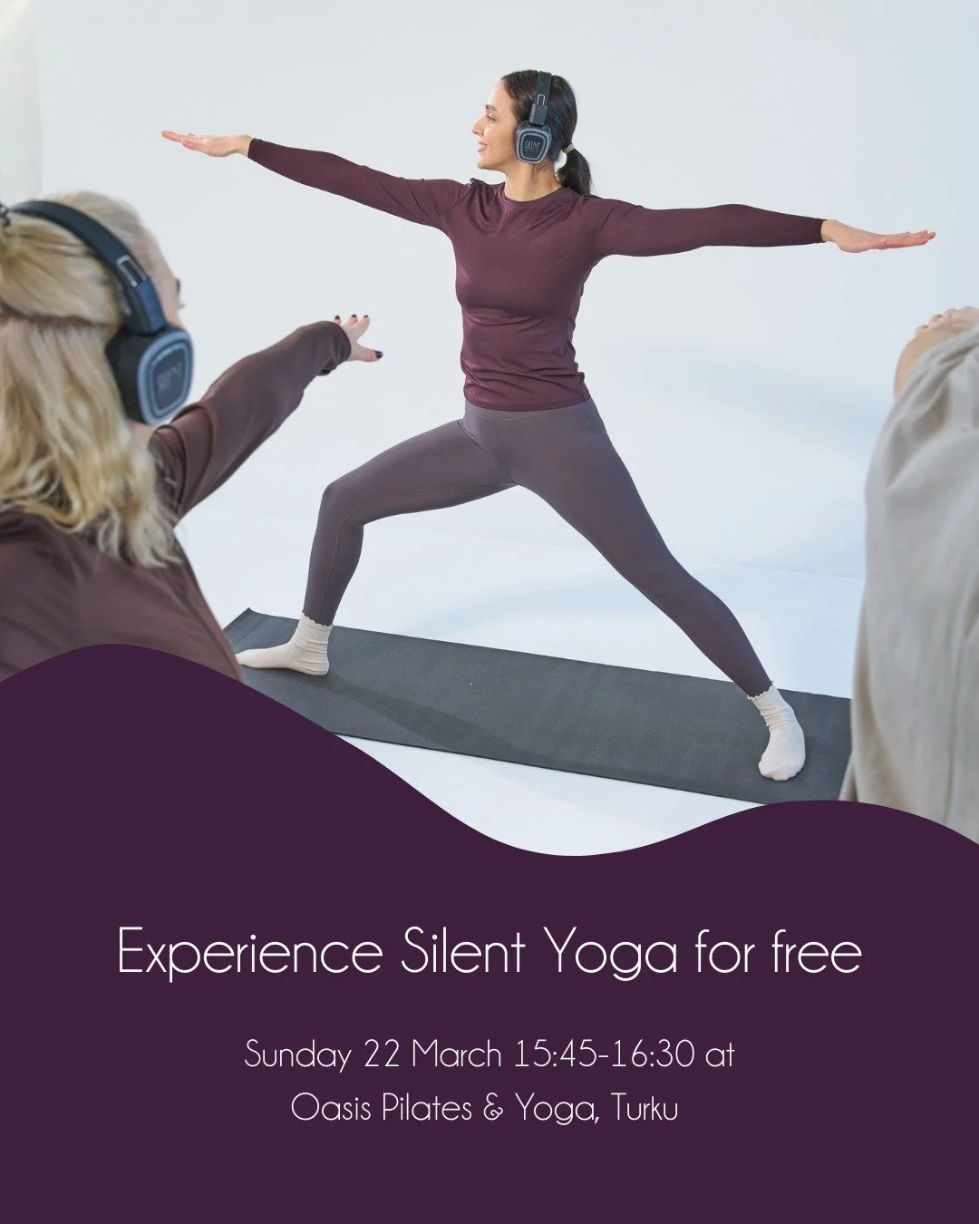 Experience Silent Yoga for Free in Turku ✨

What if yoga could happen inside your own peaceful sound bubble?

Join us this Sunday (22 March) for a free Silent Yoga experience and discover a completely new way to practice. Using wireless headphones, y