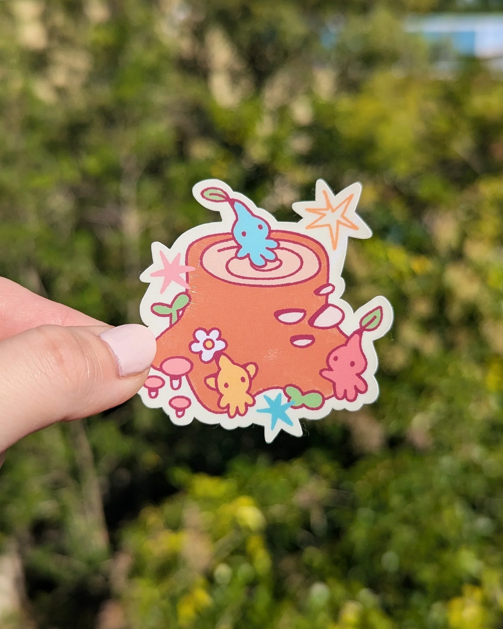 Pikmin on a Log Sticker