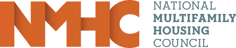 Logo of the National Multifamily Housing Council, showing the initials 'N M H C' in black with orange text