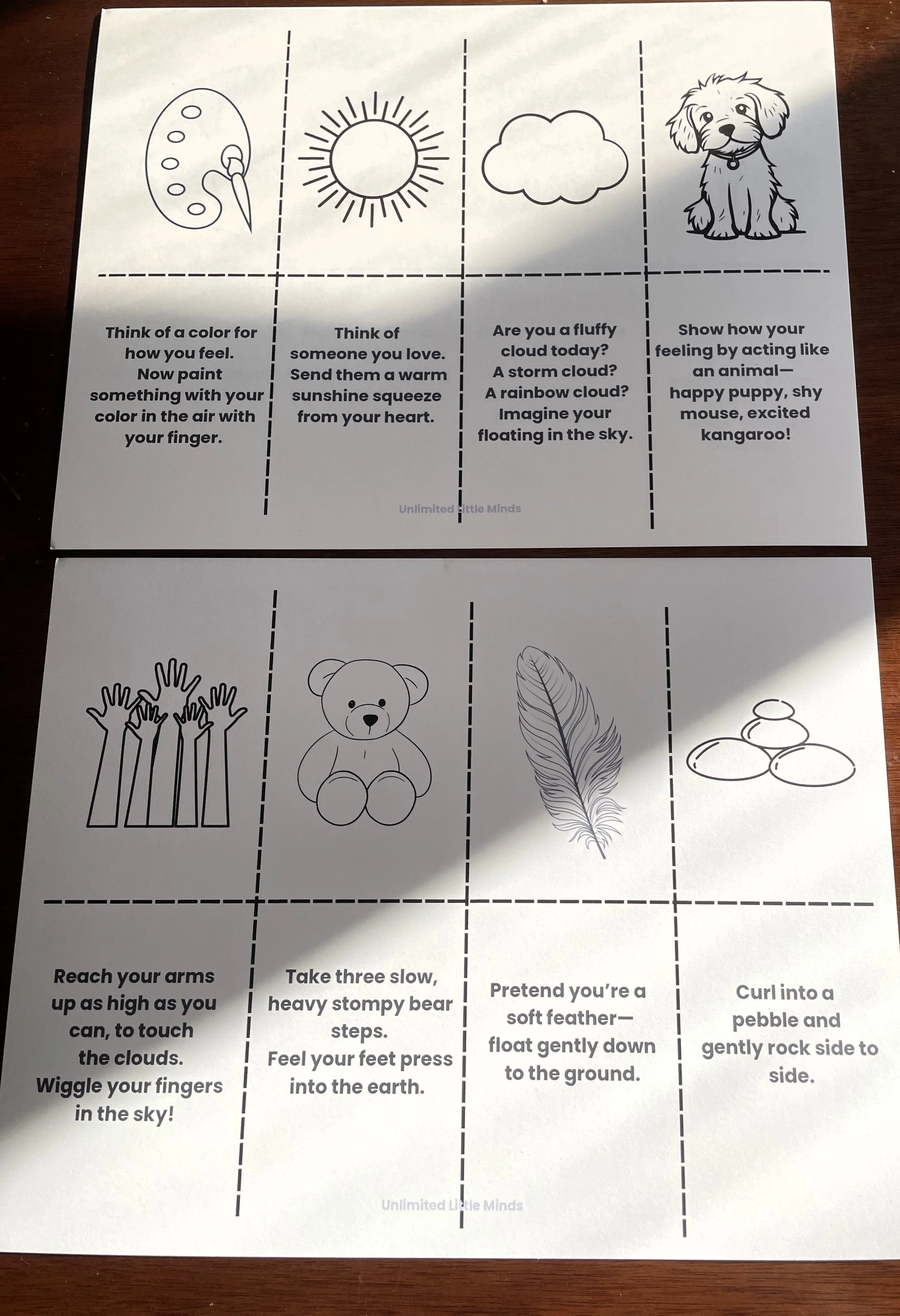 Printable Mindfulness Cards- Pre-K