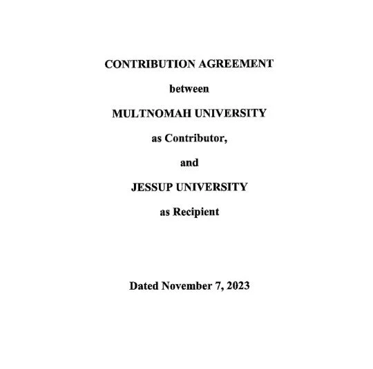 Multnomah &amp; Jessup Contribution Agreement Public