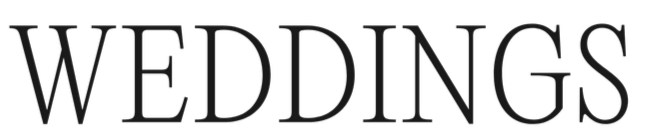 Text reading 'WEDDINGS' in black capital letters on a white background.