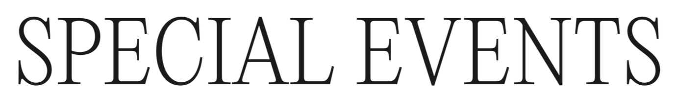 Text reading 'Special Events' in black on a white background.