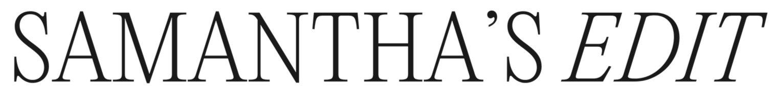 Text image with the words 'SAMANTHA'S EDIT' in large, black capital letters on a transparent background.