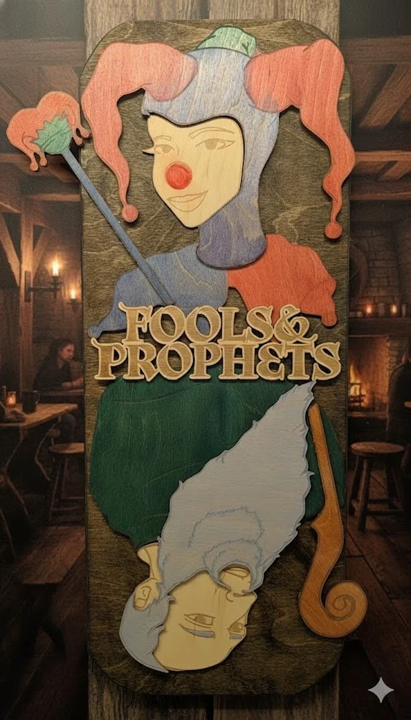 Custom sign for local Folk band Fools & Prophets