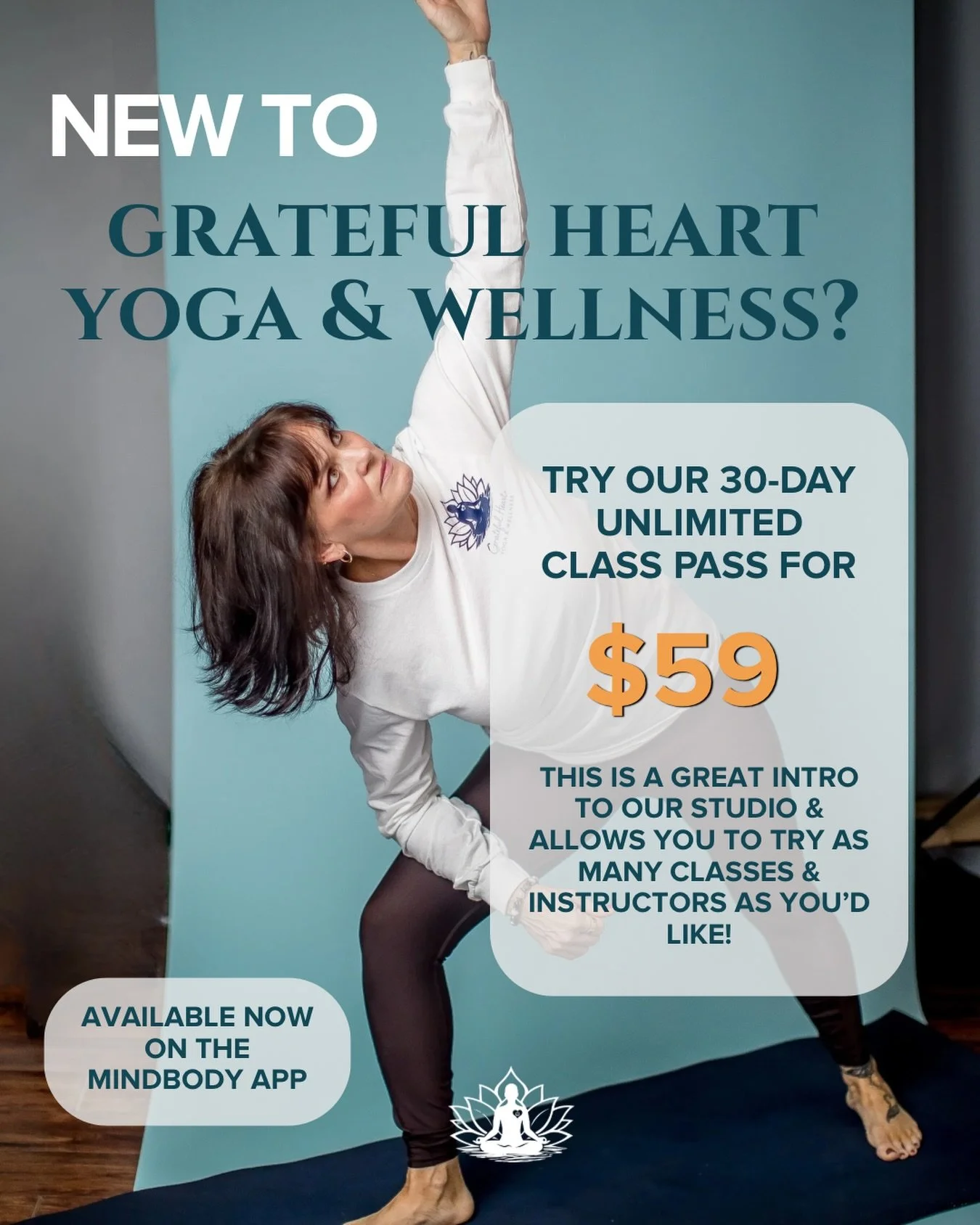 Don&rsquo;t miss out on our 30 day unlimited class pass for $59! 

This is perfect for anyone wanting to try out the studio before committing to a monthly package deal. 

Take as many classes as you&rsquo;d like, get to know our instructors, and make