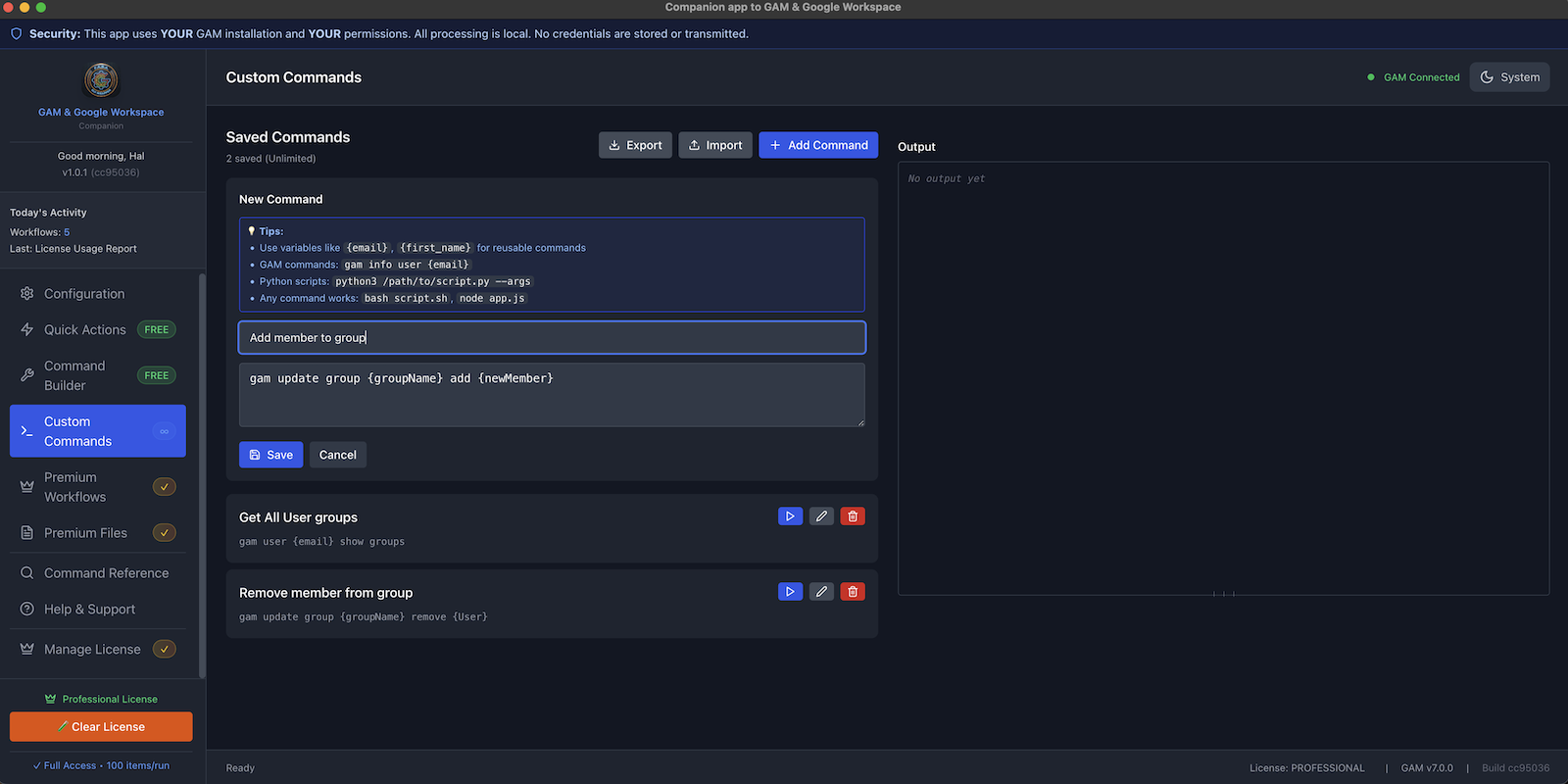 Create Custom Command using Variables