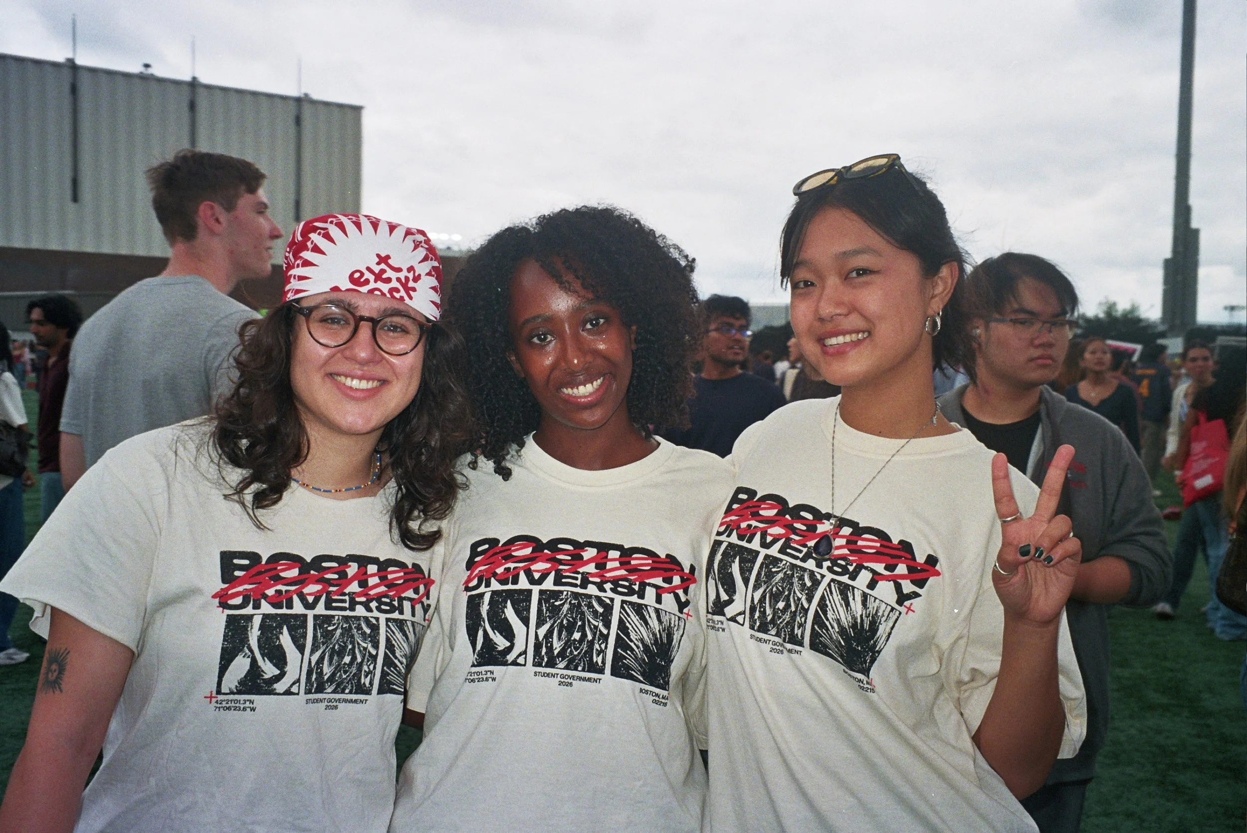 Board of Communications Heads (from left to right) Duru (Video), Tizita (Management), and Yasmine (Marketing) at Splash 2026