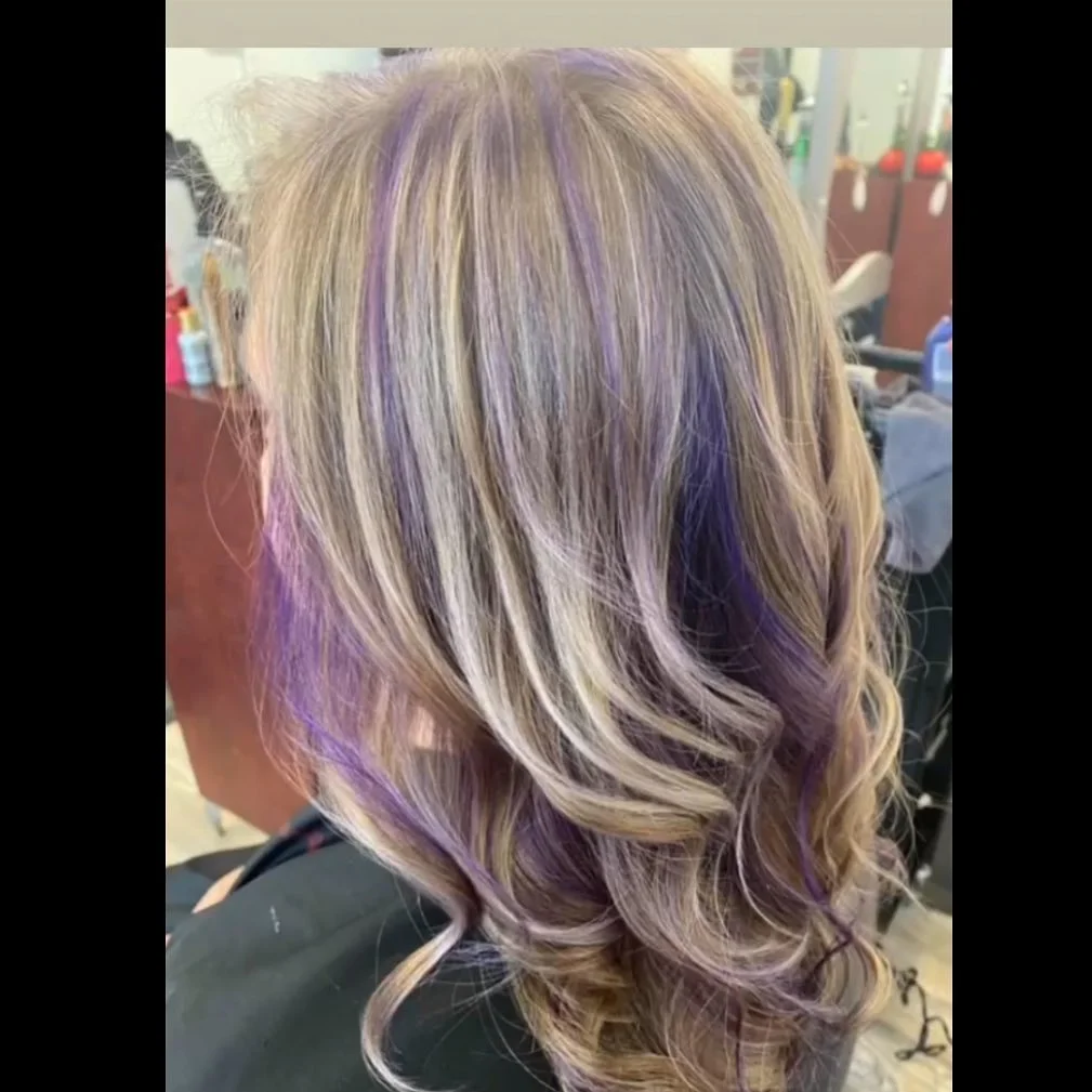 Adding a little color to your hair never hurt anyone 🥰 @mmccarthy42 when you became addicted to purple 😊