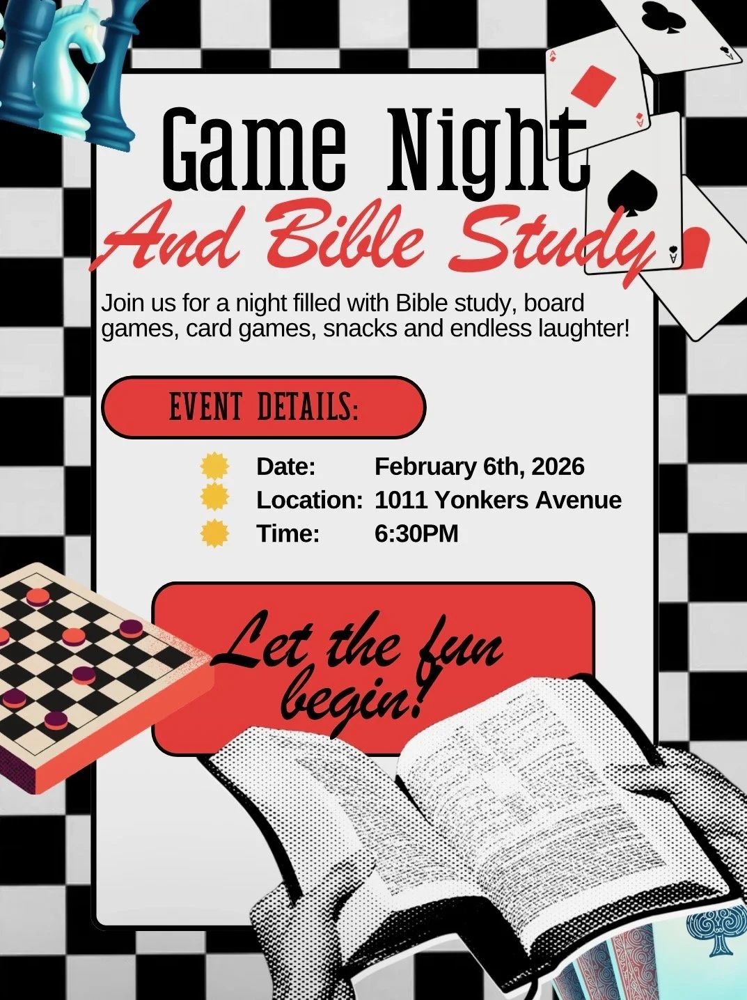 Young Adults: Game Night and Bible Study