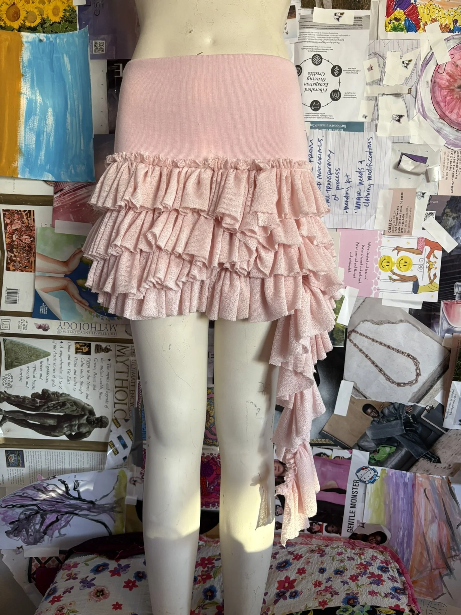 Pink 4-Tier Ruffle Skirt