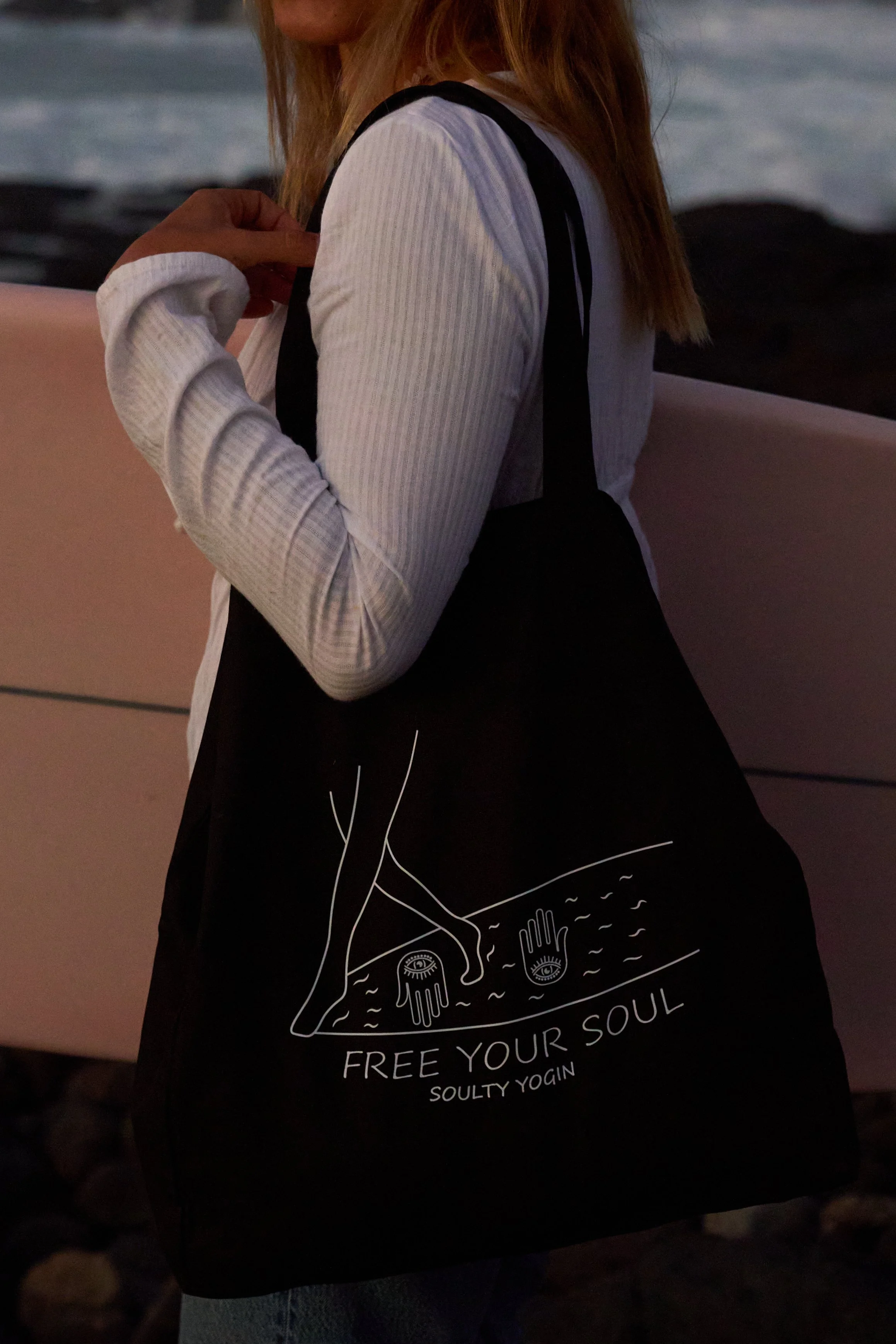 Tote Bag Black - Longboarder