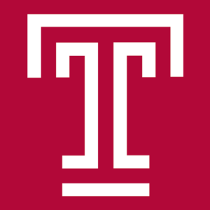 The letter T in a stylized white font on a red background.
