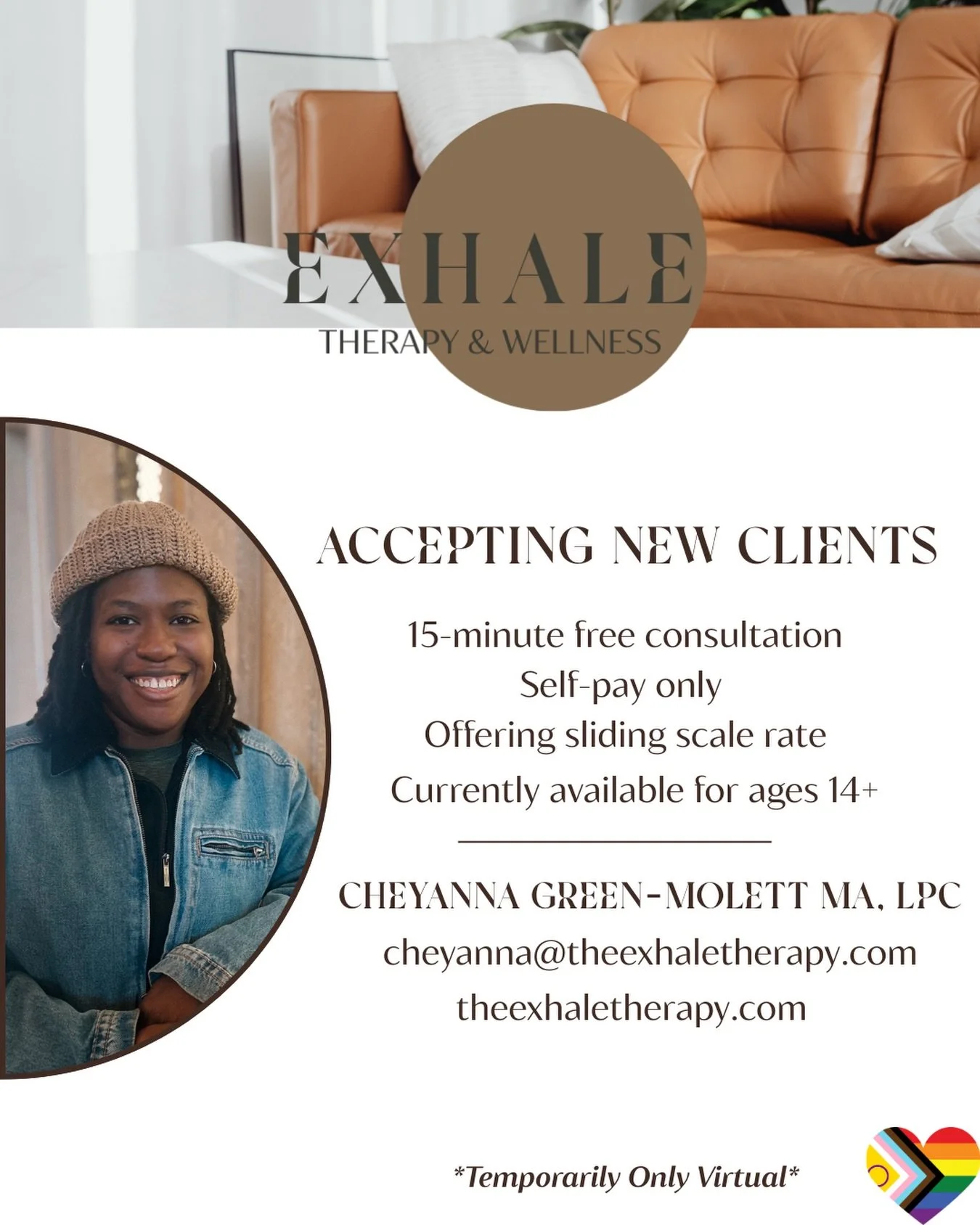 I&rsquo;d like to officially introduce my practice Exhale Therapy and Wellness PLLC to y&rsquo;all! I&rsquo;m really excited to begin this new adventure and thankful for all the support along the way. Check out my website in my bio to explore all the