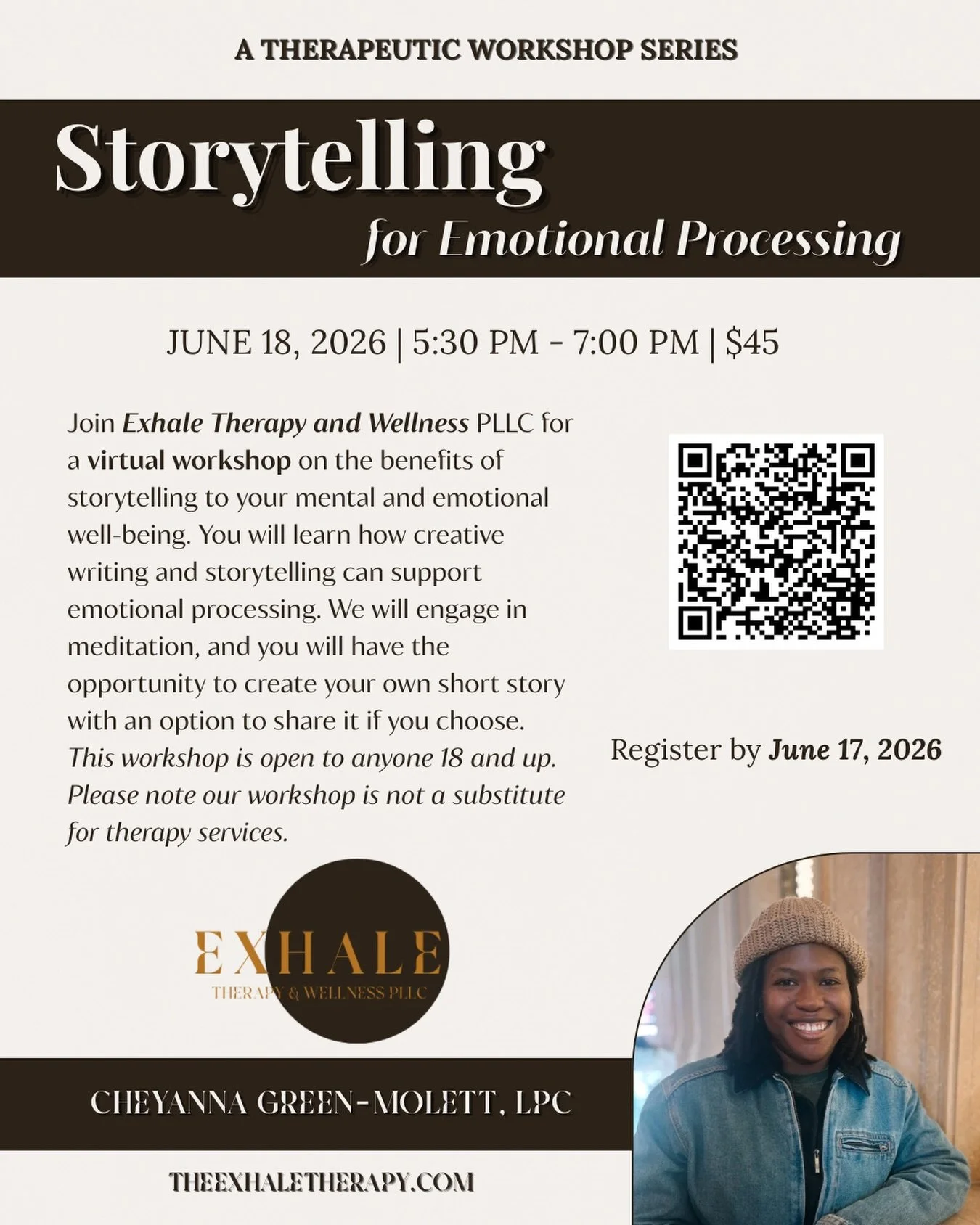 We&rsquo;re only a week away from our Storytelling for Emotional Processing Workshop. There is still time to get your tickets following the link in on bio, our FB events page, or going directly to Eventbrite. I&rsquo;m looking forward to seeing you t