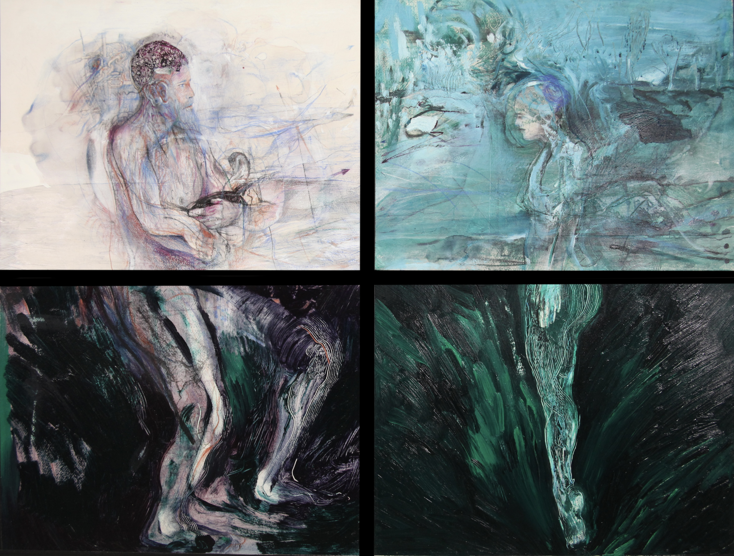 Interactions | 40” x 32” | 2025 | Mixed Media on Paper 