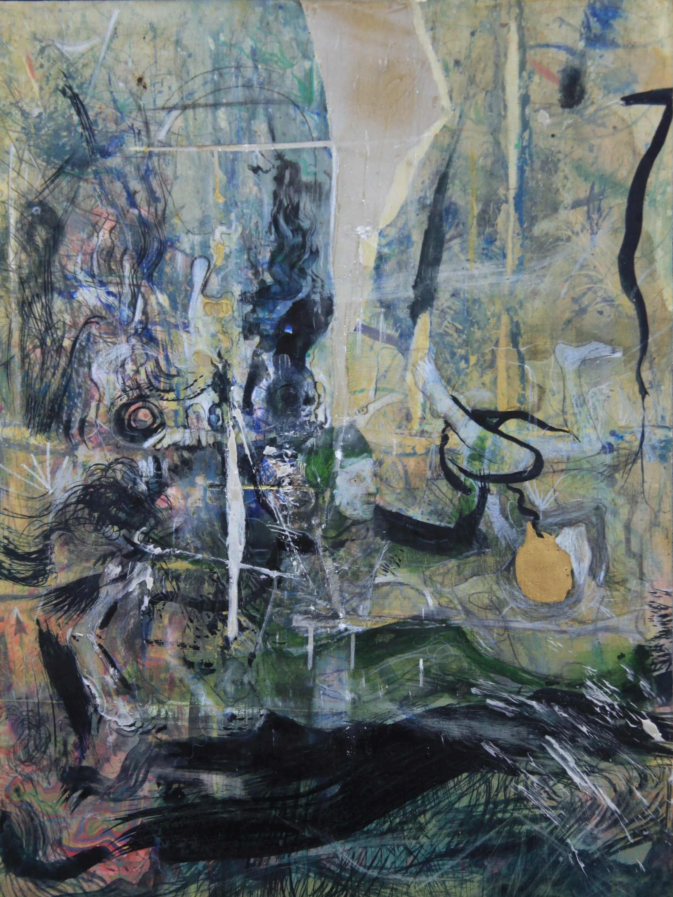 Los Gemelos/Twins | 12” x 16” | 2025 | Mixed Media on Panel