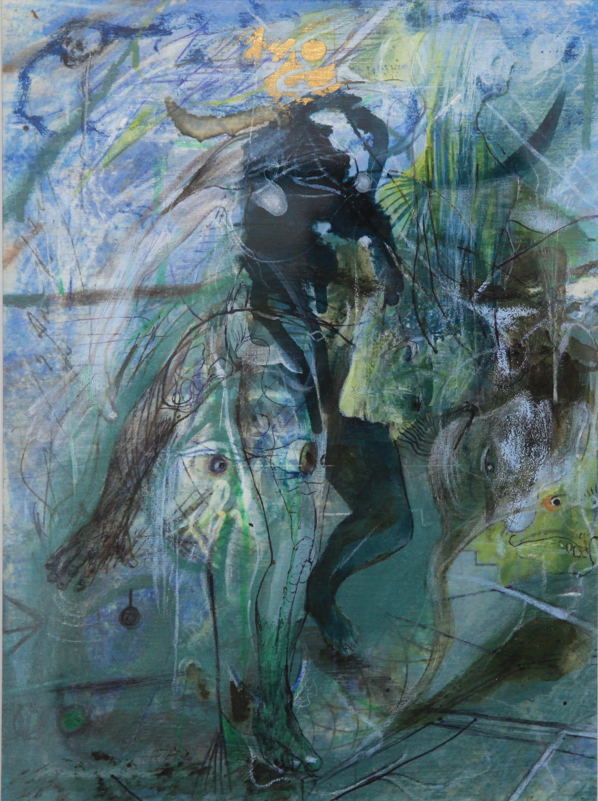 The Pupil | 9” x 12” | 2024 | Mixed Media on Handmade Paper