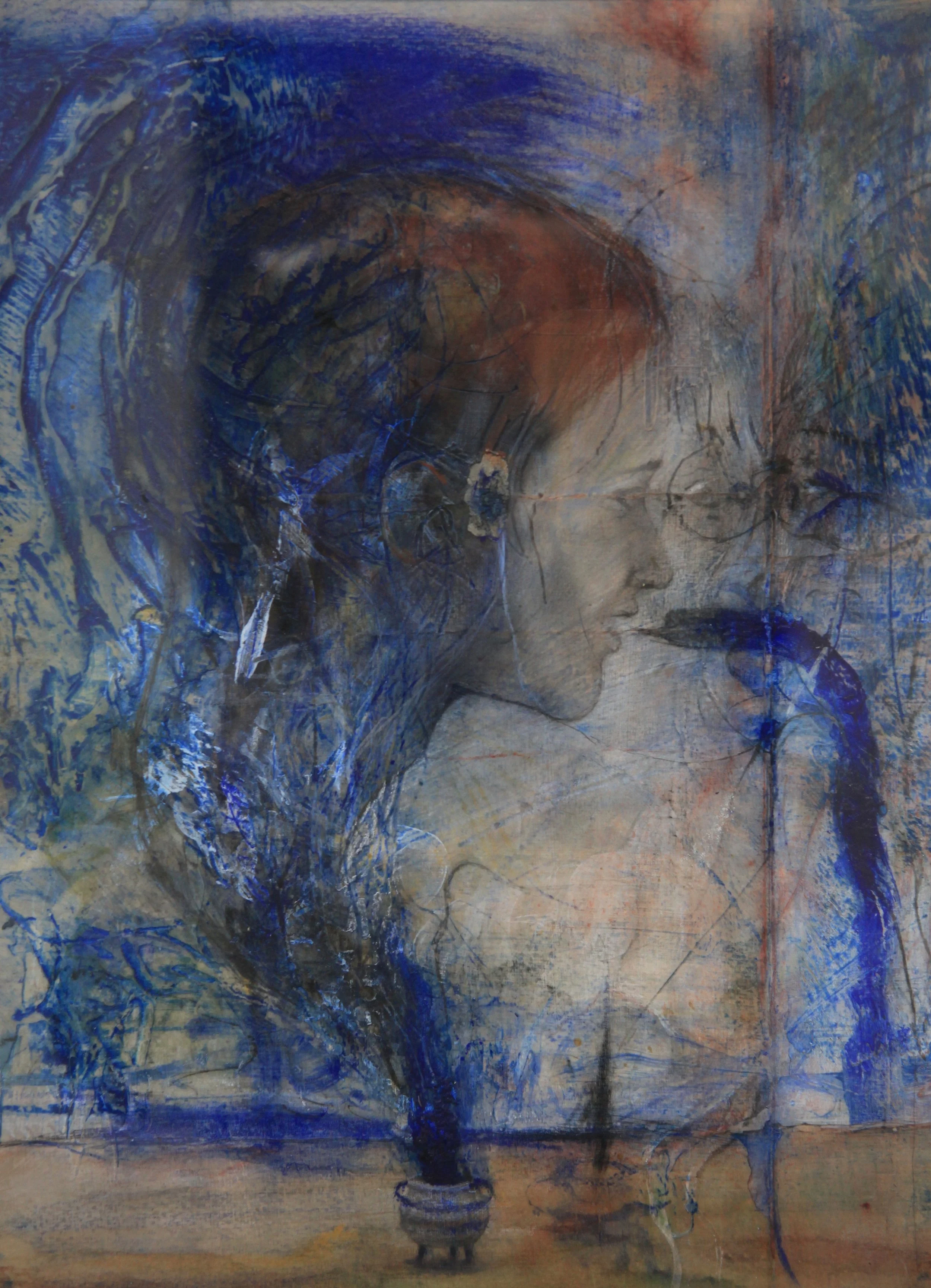 Three Wishes | 11" x 15" | 2025 | Mixed media on paper 