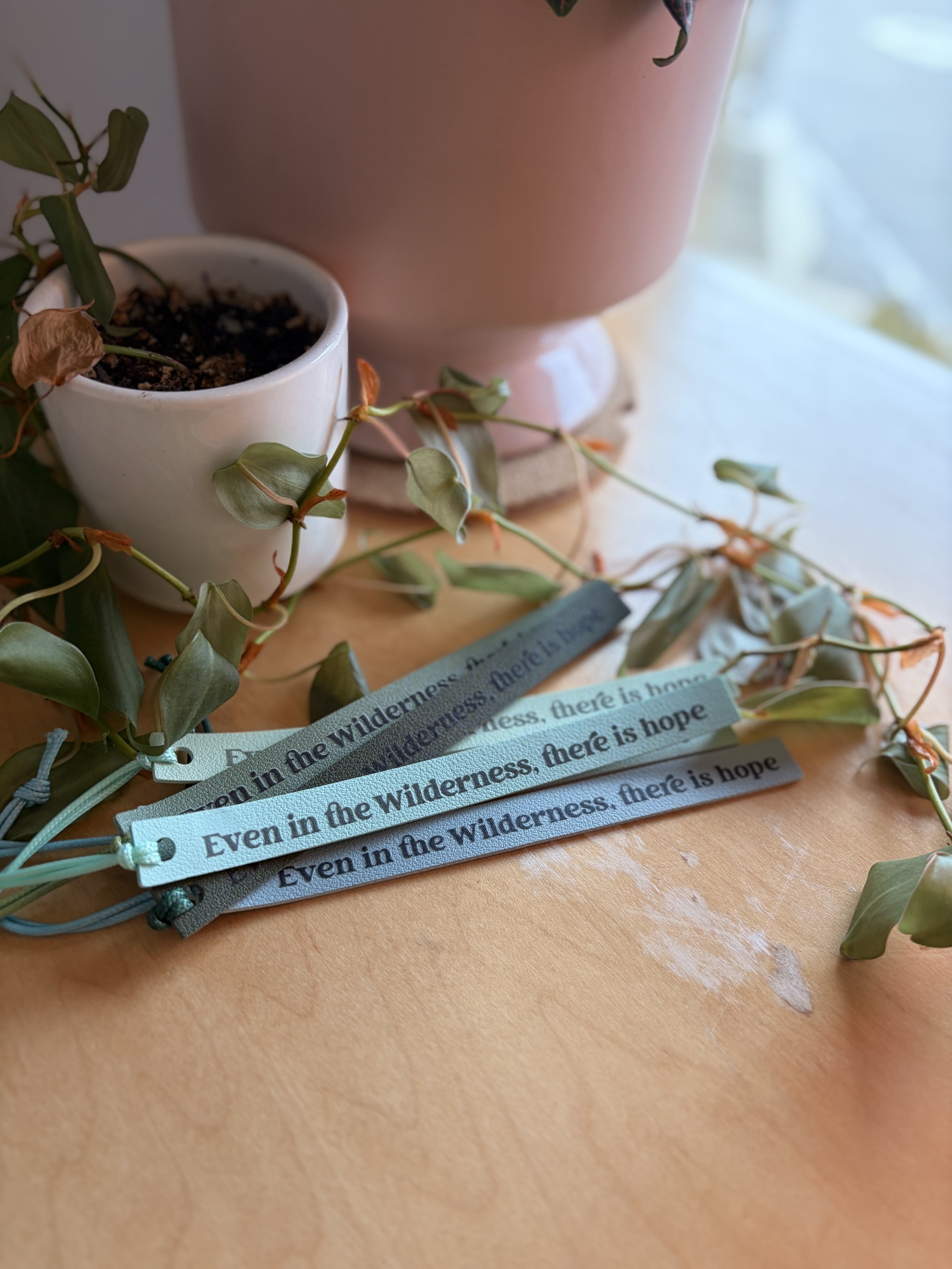 "Even in the Wilderness, there is hope" Faux Leather Bookmark
