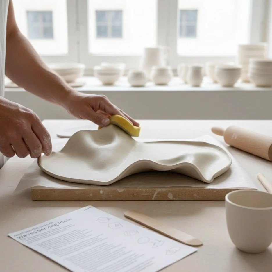 Wave Plate Workshop – organische Keramik Servierplatte selbst töpfern in Stuttgart